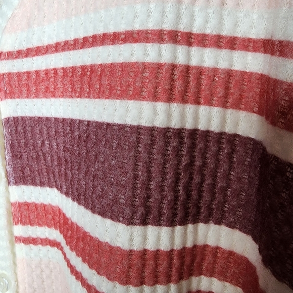 Colsie Women's Waffle Button-up Lounge Sweatshirt Size M - Picture 4 of 7